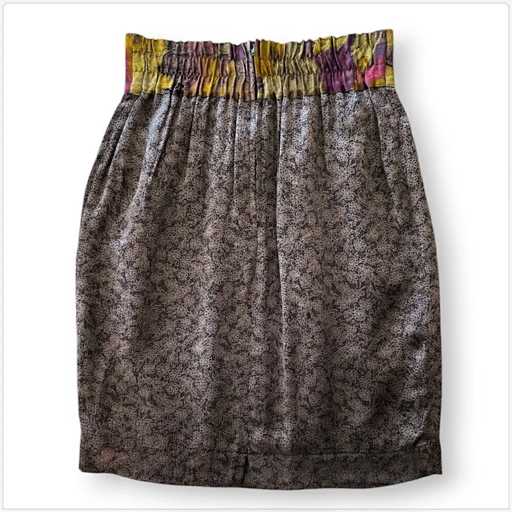 Platinum by Dorothy Schoelen Vintage Patterned Satin Pencil Skirt NOS NEW NWT 10